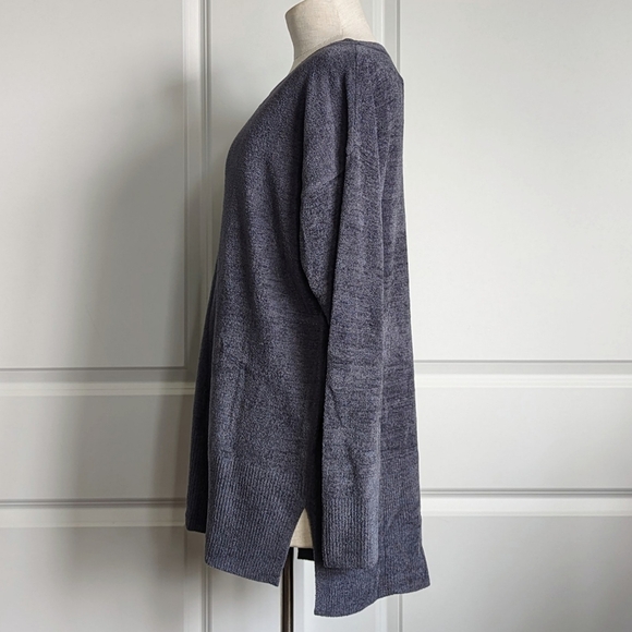 Barefoot Dreams Pullover Paradise Knit CozyChic Ultra Lite® Pacific Blue L NWT - Picture 9 of 13